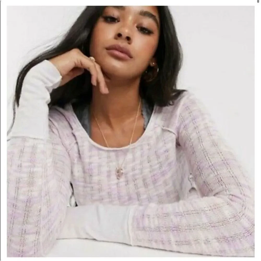 NWT Free People Spaced Out Long Sleeve-pink In Pink Combo 🌺